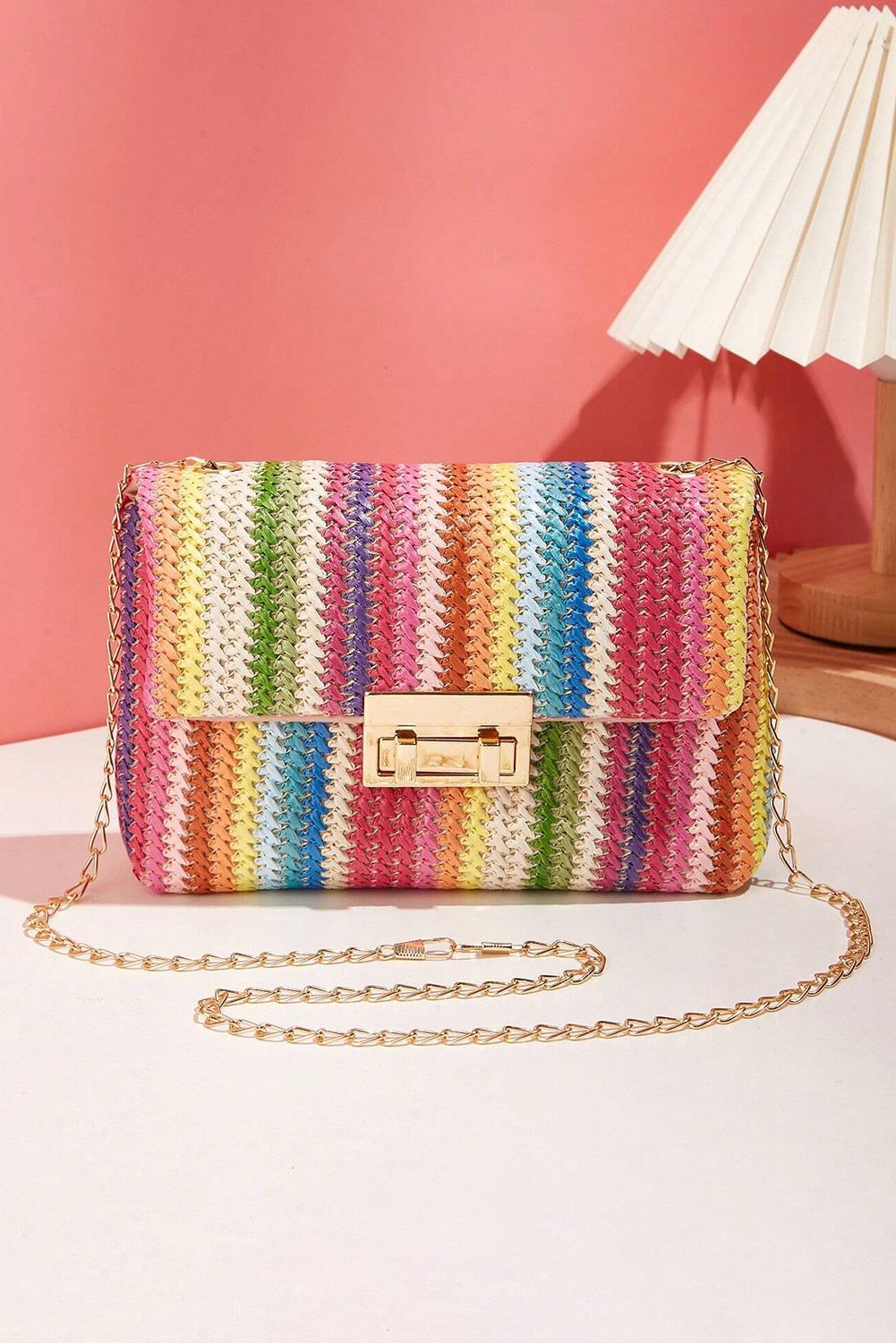 Sac bandoulière paille, fermeture loquet, petit sac carré simple et élégant chic - IVOIRART.COM