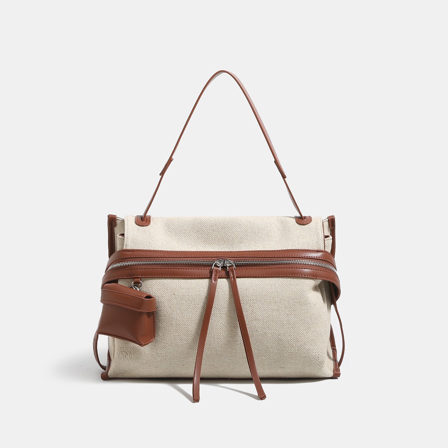 Sac bandoulière patchwork en coton-lin, style épaule simple et tendance urbain XL - IVOIRART.COM