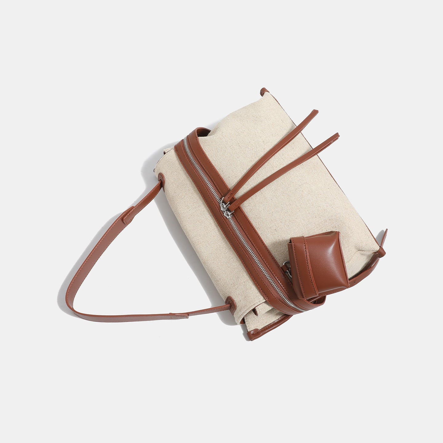 Sac bandoulière patchwork en coton-lin, style épaule simple et tendance urbain XL - IVOIRART.COM