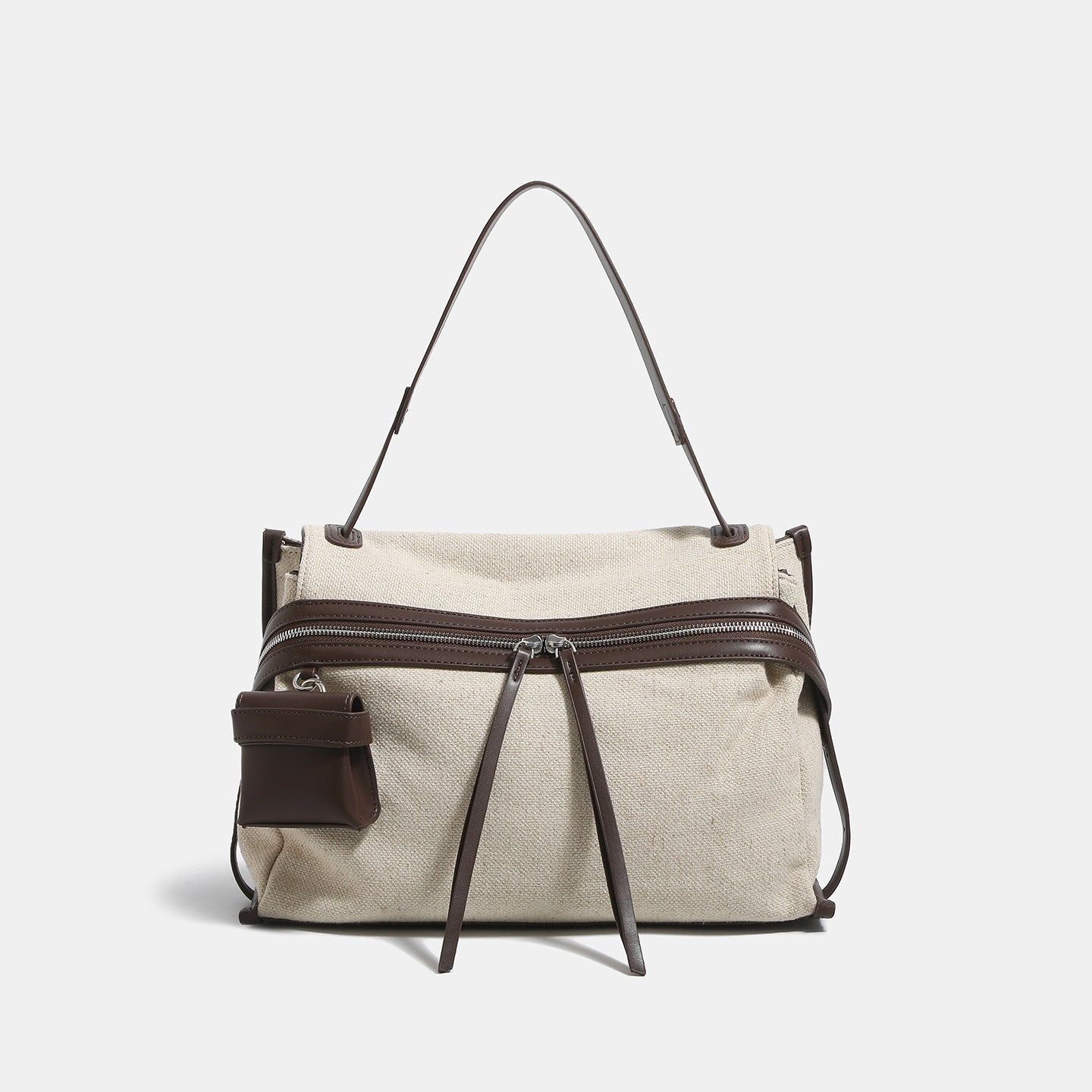 Sac bandoulière patchwork en coton-lin, style épaule simple et tendance urbain XL - IVOIRART.COM