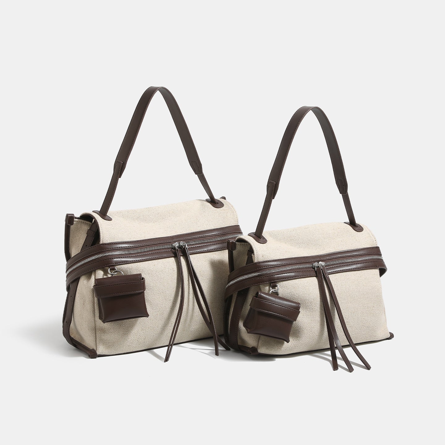 Sac bandoulière patchwork en coton-lin, style épaule simple et tendance urbain XL - IVOIRART.COM