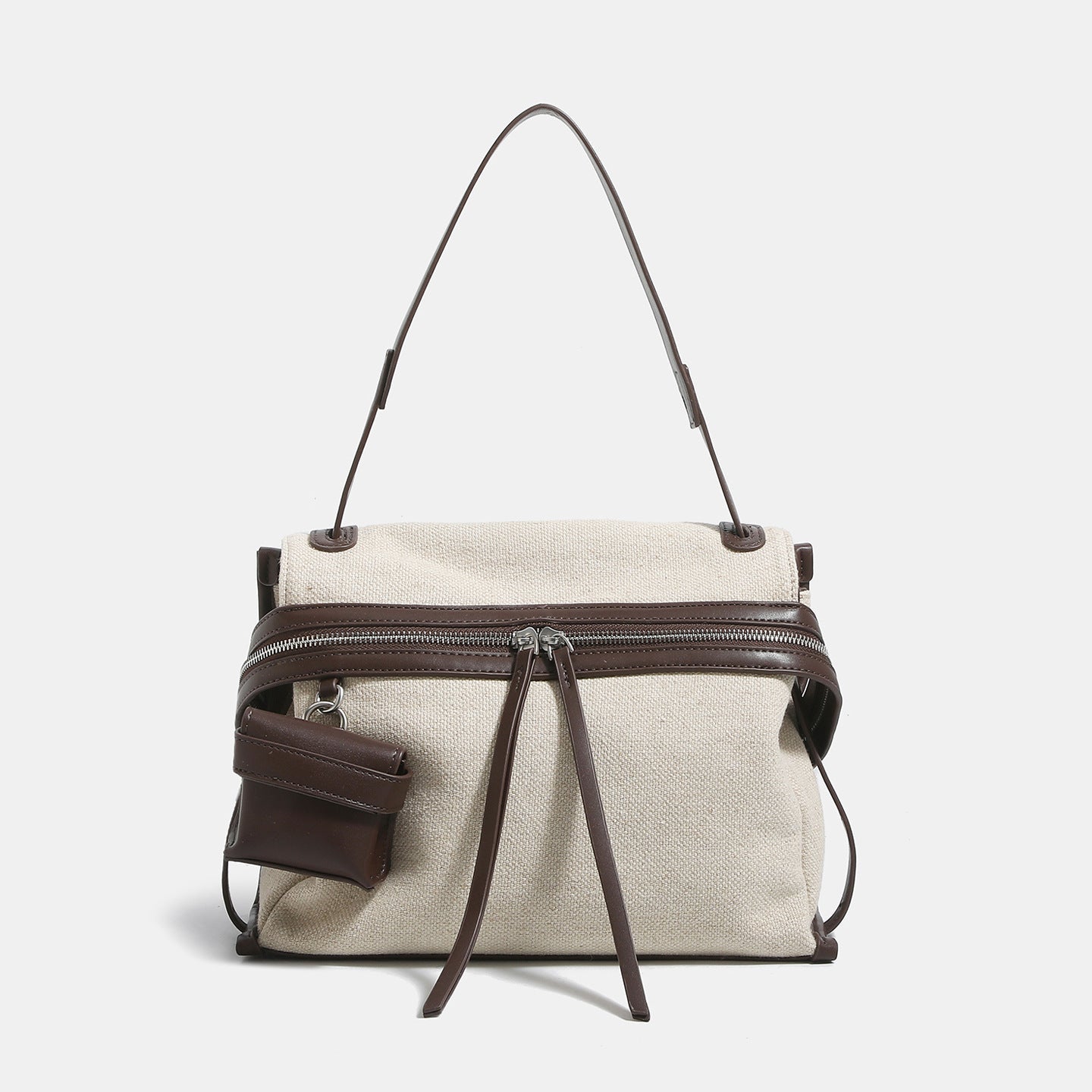 Sac bandoulière patchwork en coton-lin, style épaule simple et tendance urbain XL - IVOIRART.COM