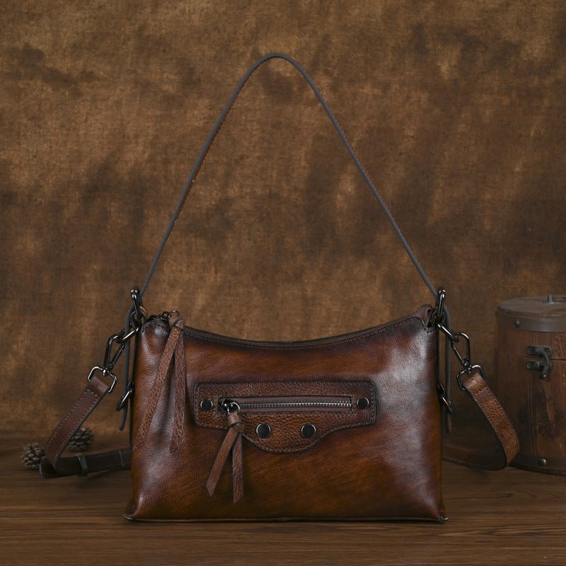 Sac bandoulière petit minimaliste décontracté en cuir pleine fleur, urbain mode! - IVOIRART.COM