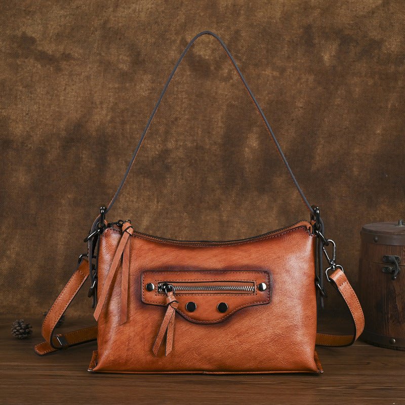 Sac bandoulière petit minimaliste décontracté en cuir pleine fleur, urbain mode! - IVOIRART.COM