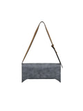 Sac bandoulière pointu en cuir PU gris et marron brossé, élégant, polyvalent2026 - IVOIRART.COM