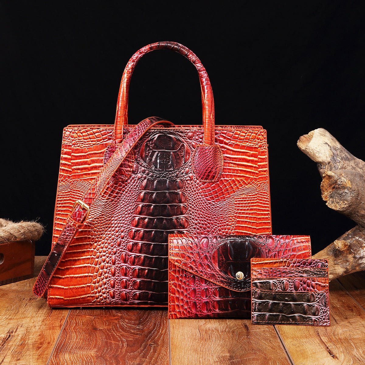 Sac bandoulière pour femmes avec design crocodile éclatant style Brummie - IVOIRART.COM