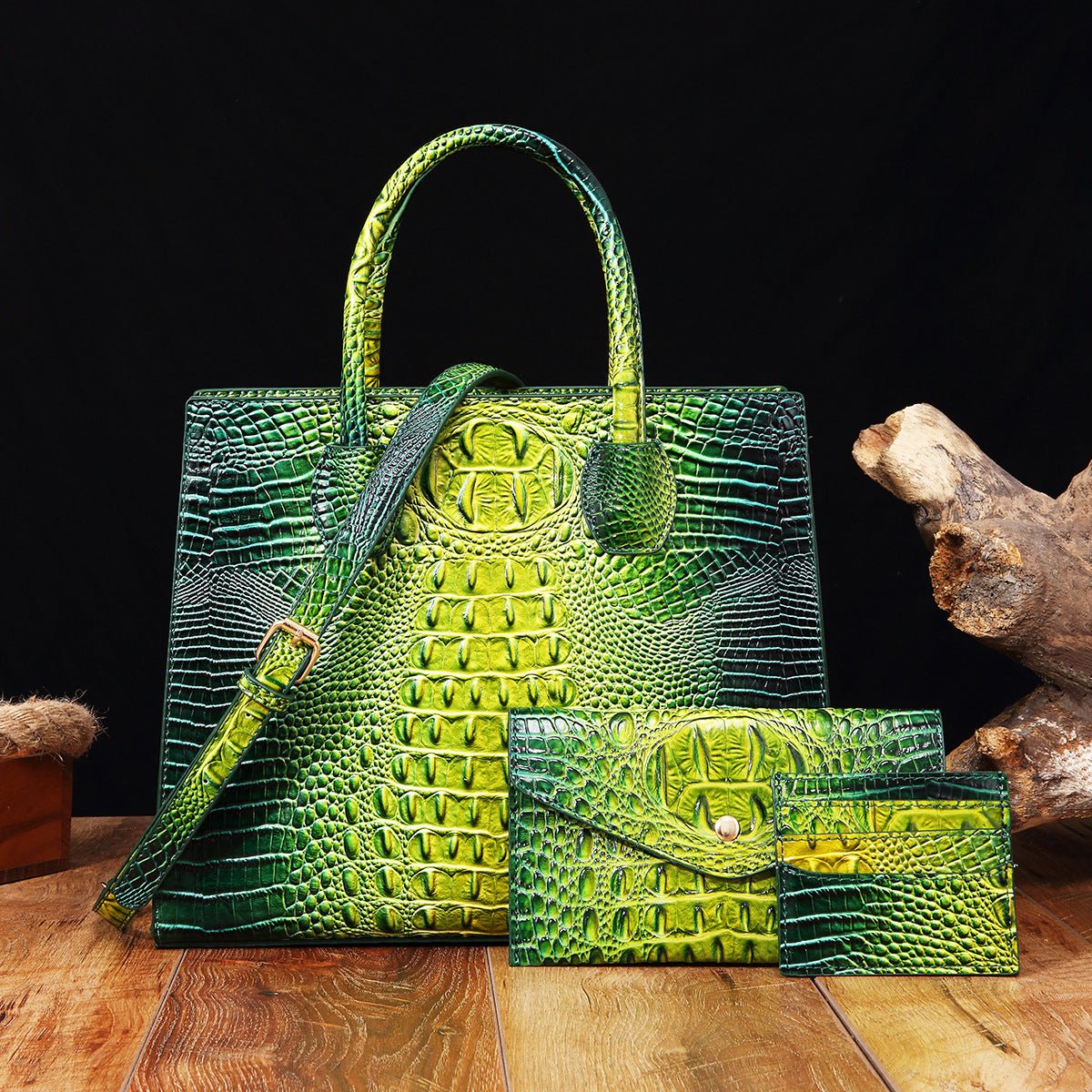 Sac bandoulière pour femmes avec design crocodile éclatant style Brummie - IVOIRART.COM