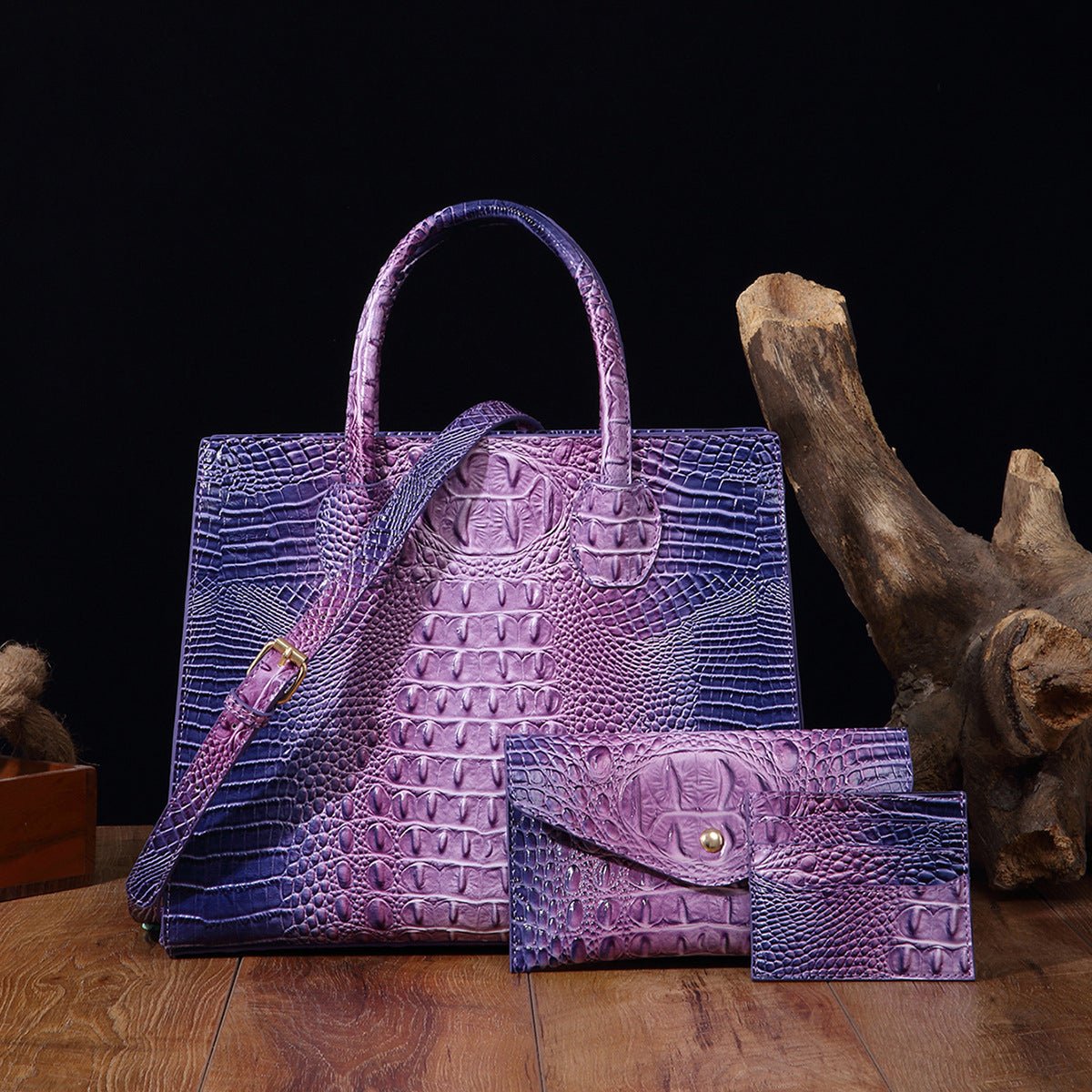 Sac bandoulière pour femmes avec design crocodile éclatant style Brummie - IVOIRART.COM