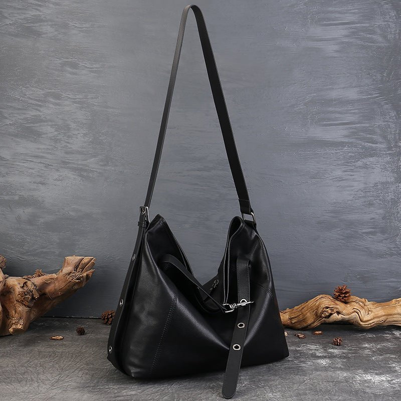 Sac Bandoulière Rétro Femme Grand Volume Élégant, Cuir Véritable Souple - IVOIRART.COM