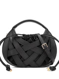 Sac bandoulière tissé ajouré à grande capacité avec une épaule unique, style streetwear - IVOIRART.COM
