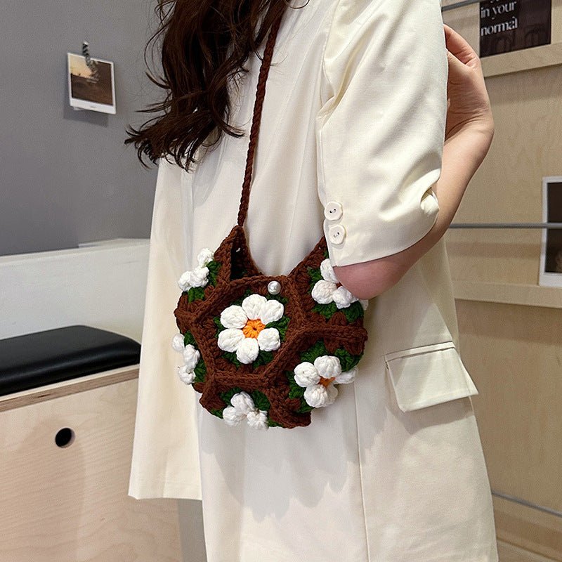 Sac bandoulière tissé fait main, simple et mignon, style artisanal tendance - IVOIRART.COM