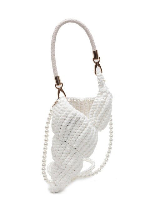 Sac bandoulière tressé à la main en forme de coquillage conque charmeur - IVOIRART.COM