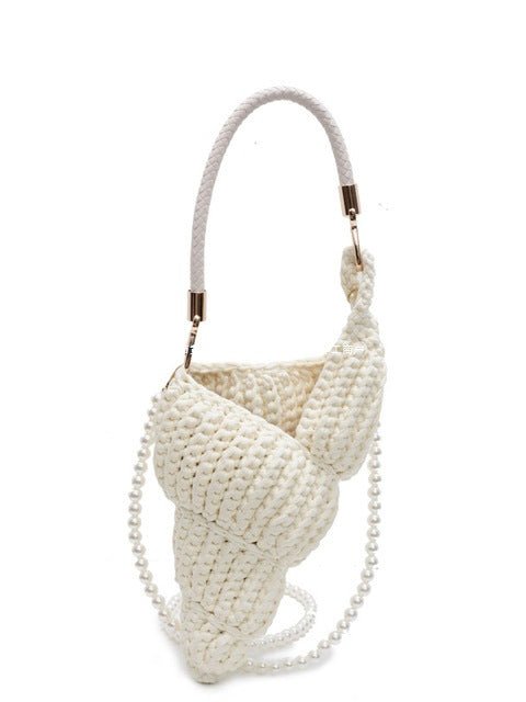 Sac bandoulière tressé à la main en forme de coquillage conque charmeur - IVOIRART.COM