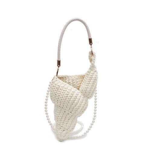 Sac bandoulière tressé à la main en forme de coquillage conque charmeur - IVOIRART.COM