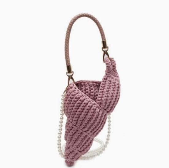 Sac bandoulière tressé à la main en forme de coquillage conque charmeur - IVOIRART.COM