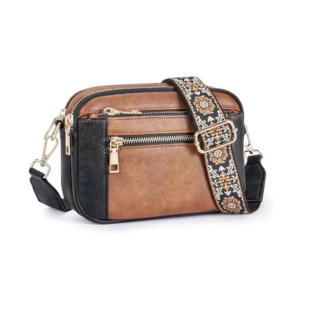 Sac bandoulière zippé multifonction motif vache, assorti, design chaîne pratique - IVOIRART.COM