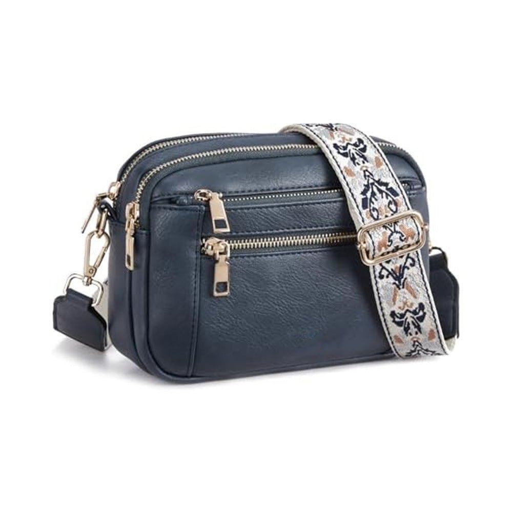 Sac bandoulière zippé multifonction motif vache, assorti, design chaîne pratique - IVOIRART.COM