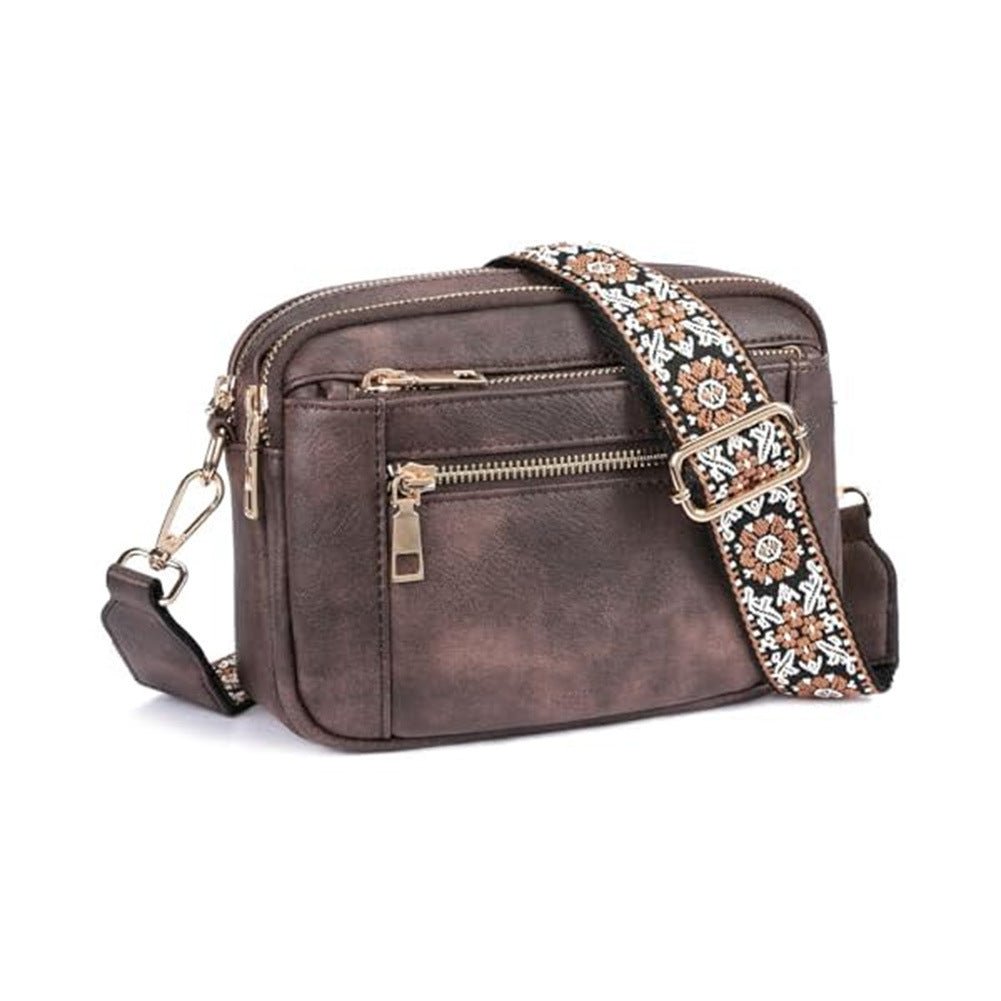 Sac bandoulière zippé multifonction motif vache, assorti, design chaîne pratique - IVOIRART.COM