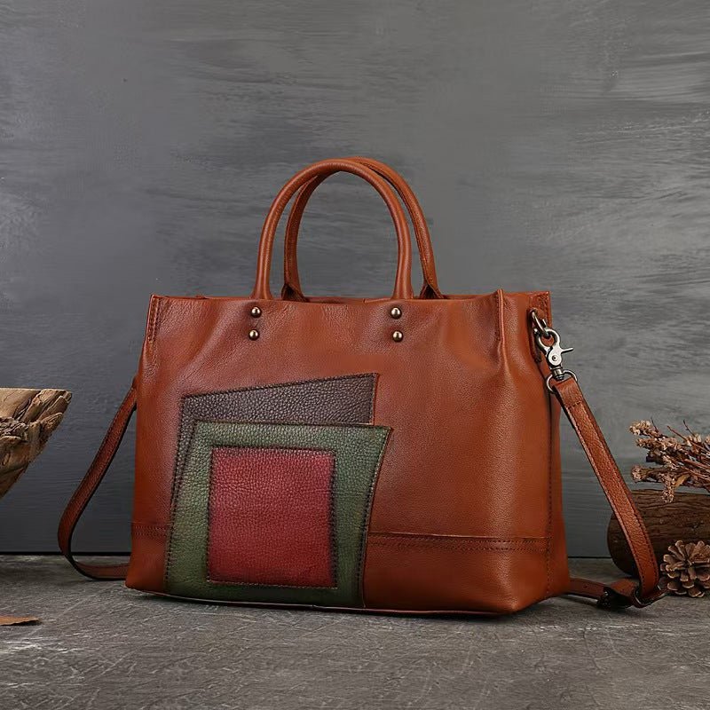 Sac Besace à Grande Capacité Style National Patchwork Tendance pour Femme - IVOIRART.COM
