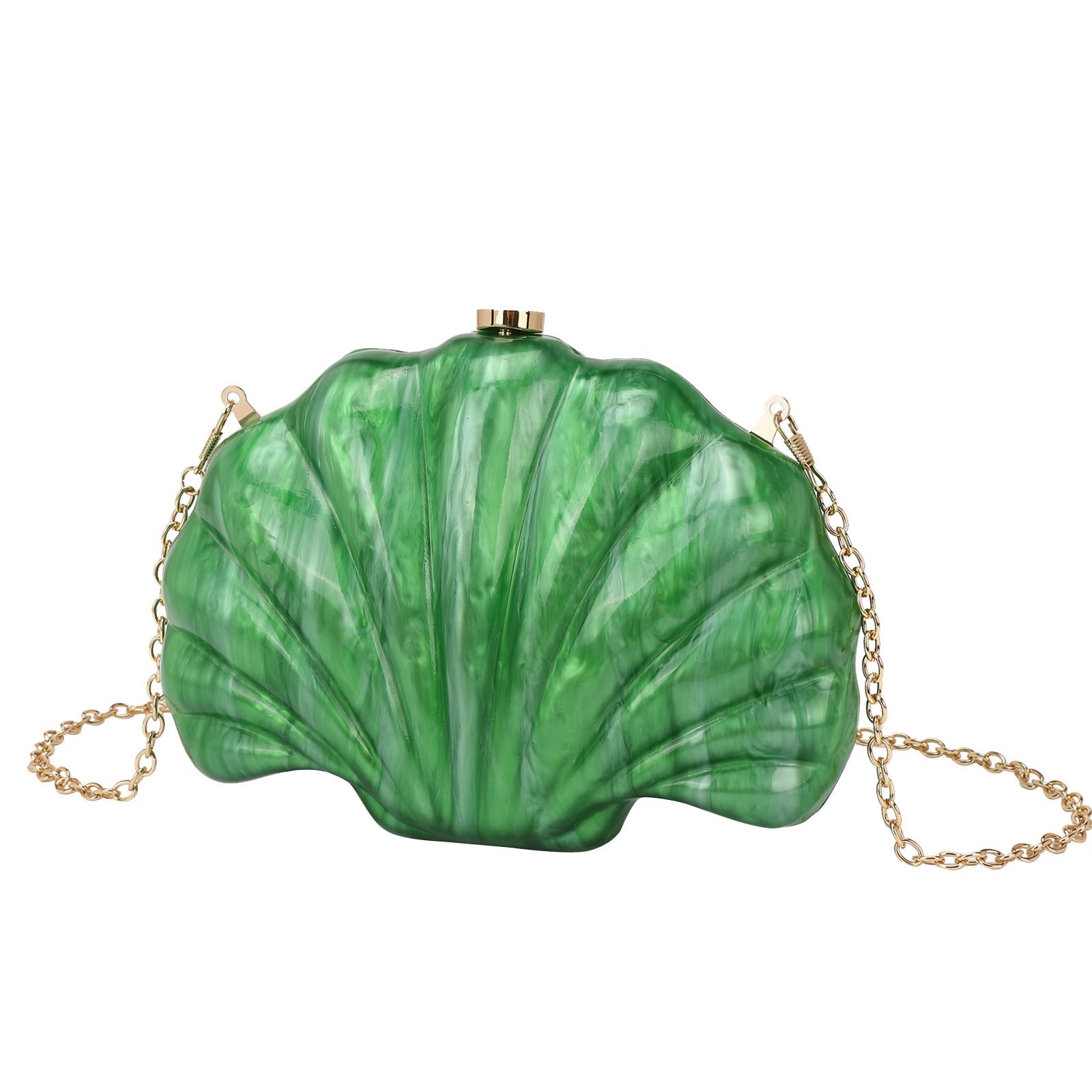 Sac Besace Épaule Forme Coquillage Multicolore avec Chaîne Tendance - IVOIRART.COM