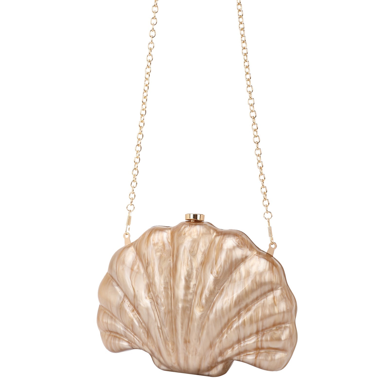 Sac Besace Épaule Forme Coquillage Multicolore avec Chaîne Tendance - IVOIRART.COM