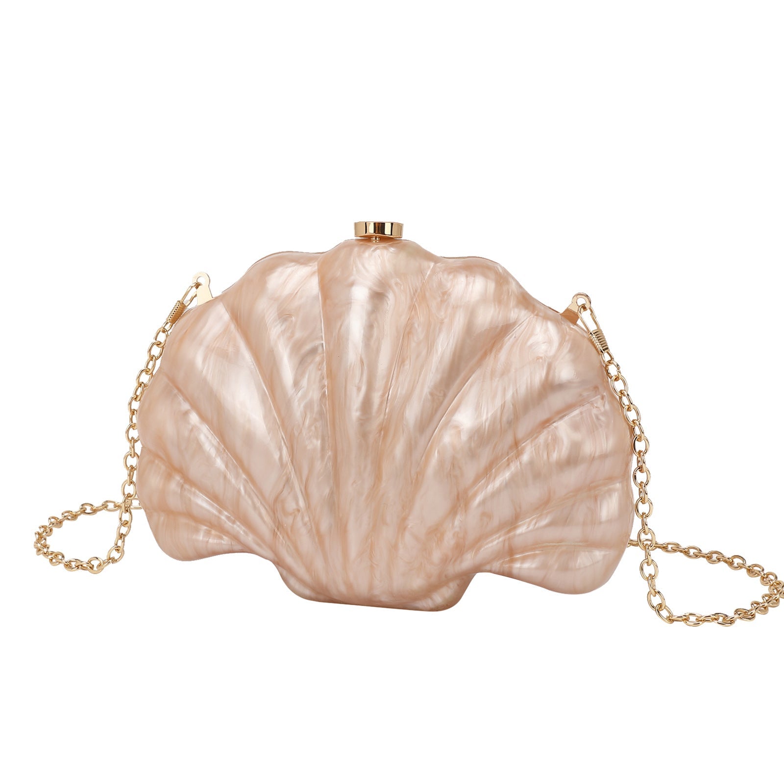 Sac Besace Épaule Forme Coquillage Multicolore avec Chaîne Tendance - IVOIRART.COM