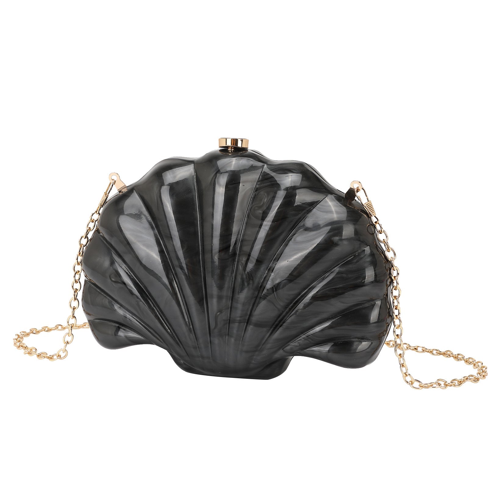 Sac Besace Épaule Forme Coquillage Multicolore avec Chaîne Tendance - IVOIRART.COM