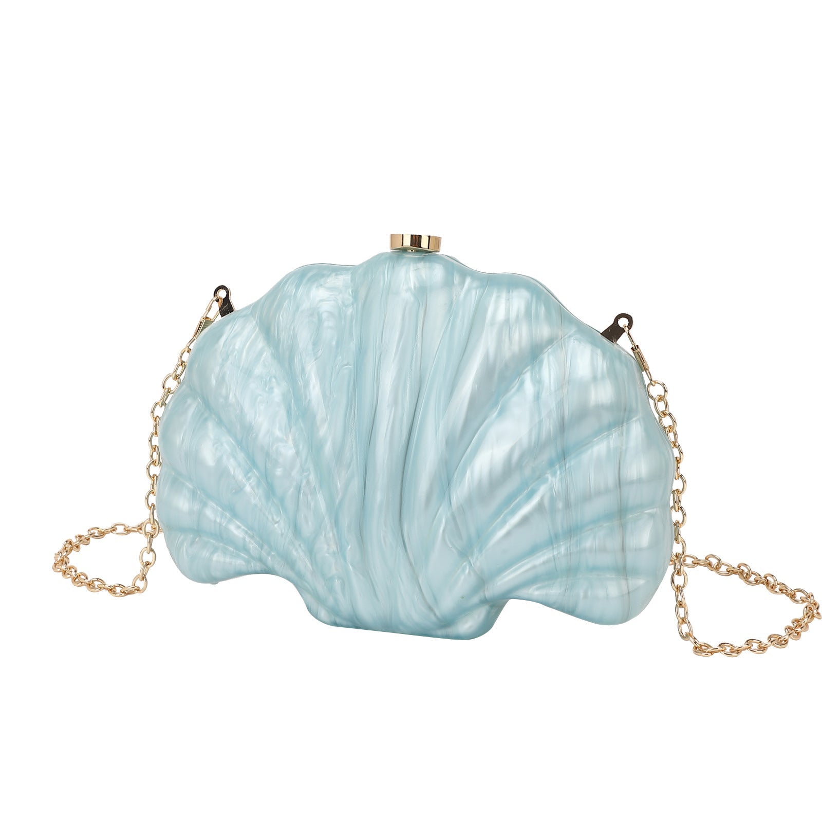 Sac Besace Épaule Forme Coquillage Multicolore avec Chaîne Tendance - IVOIRART.COM