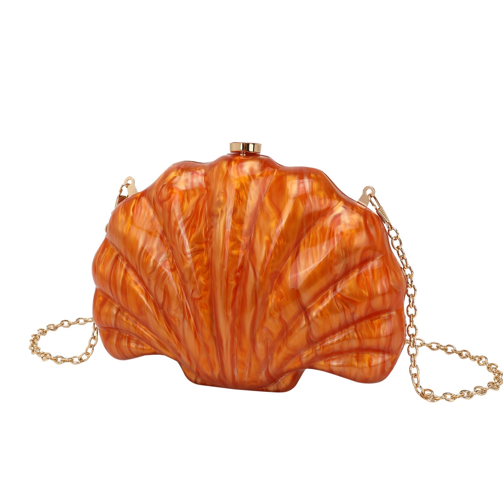 Sac Besace Épaule Forme Coquillage Multicolore avec Chaîne Tendance - IVOIRART.COM