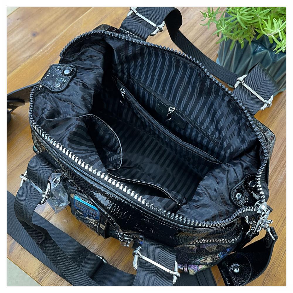 Sac Besace Femme Grand Format en Cuir Souple Style Western avec Imprimé Peint - IVOIRART.COM