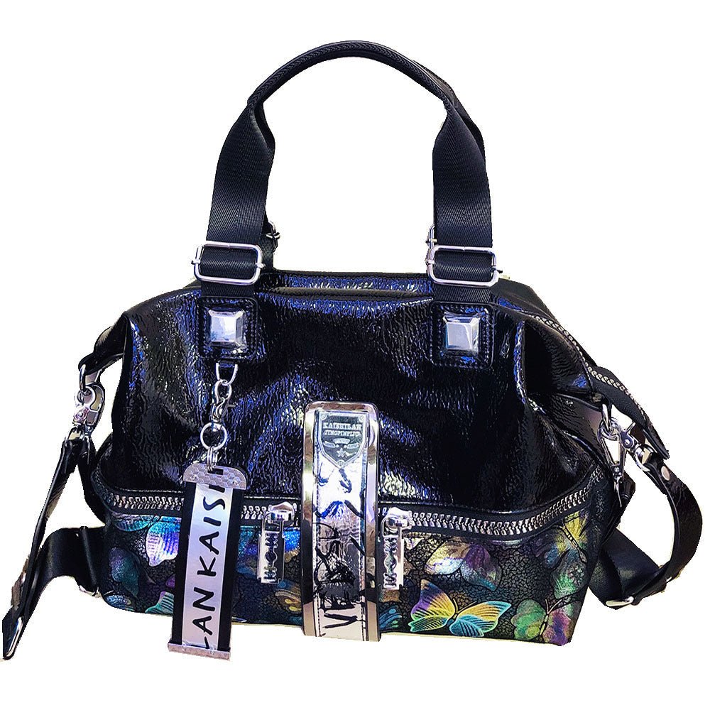 Sac Besace Femme Grand Format en Cuir Souple Style Western avec Imprimé Peint - IVOIRART.COM