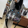 Sac Besace Femme Grand Format en Cuir Souple Style Western avec Imprimé Peint - IVOIRART.COM