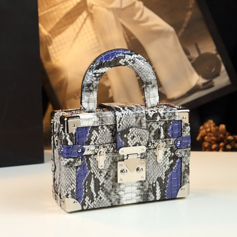 Sac Boîte à Main en Cuir Imprimé Peau de Serpent Style Tendance Chic - IVOIRART.COM