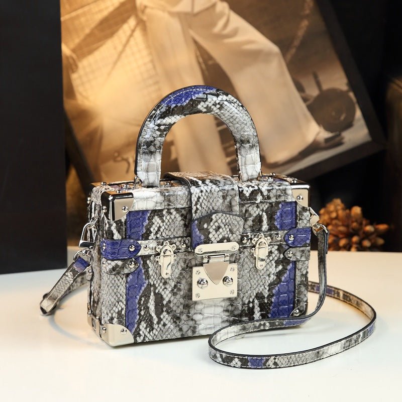 Sac Boîte à Main en Cuir Imprimé Peau de Serpent Style Tendance Chic - IVOIRART.COM
