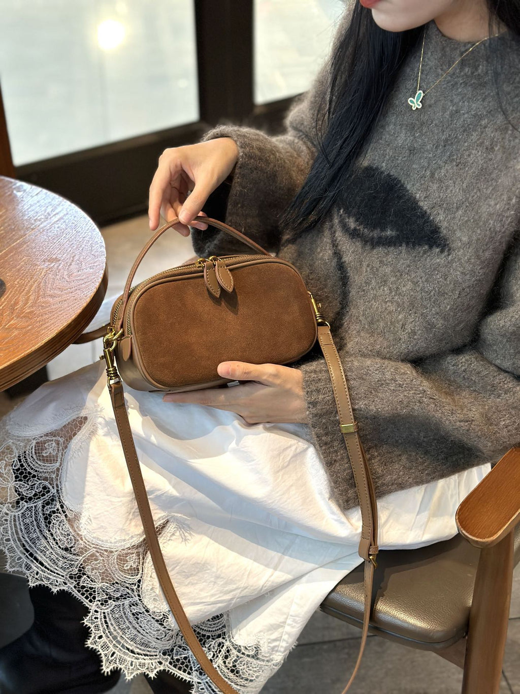 Sac Boston en cuir nubuck personnalisable sac appareil photo & bowling petit 2025 - IVOIRART.COM