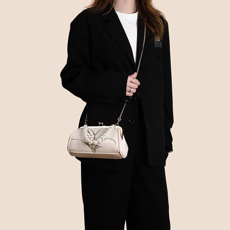 Sac brodé pour femme à la mode, à personnalité artistique, élégant coquillage - IVOIRART.COM