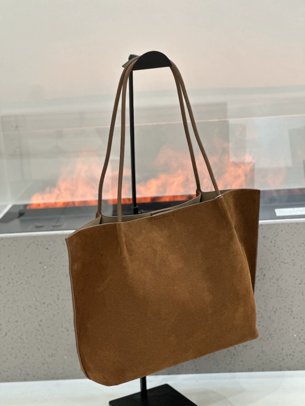 Sac cabas cuir véritable mat Automne-Hiver, grande capacité, bandoulière incl. - IVOIRART.COM