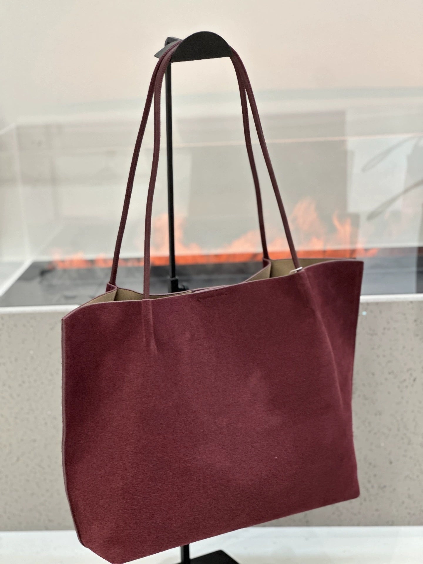 Sac cabas cuir véritable mat Automne-Hiver, grande capacité, bandoulière incl. - IVOIRART.COM
