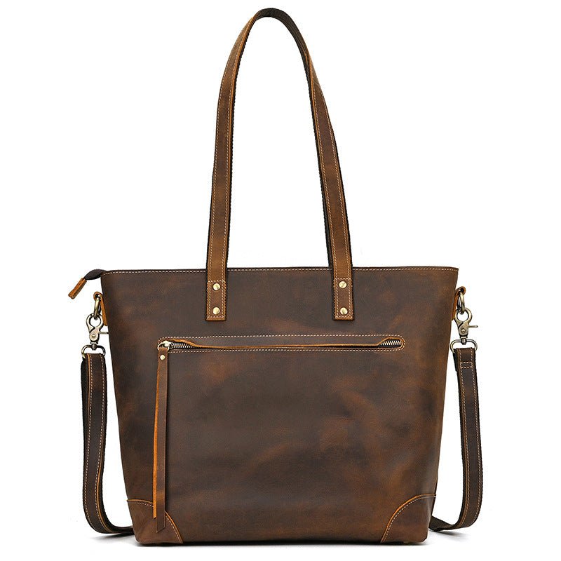 Sac Cabas en Cuir Crazy Horse Grande Capacité – Élégance et Praticité au Quotidien - IVOIRART.COM