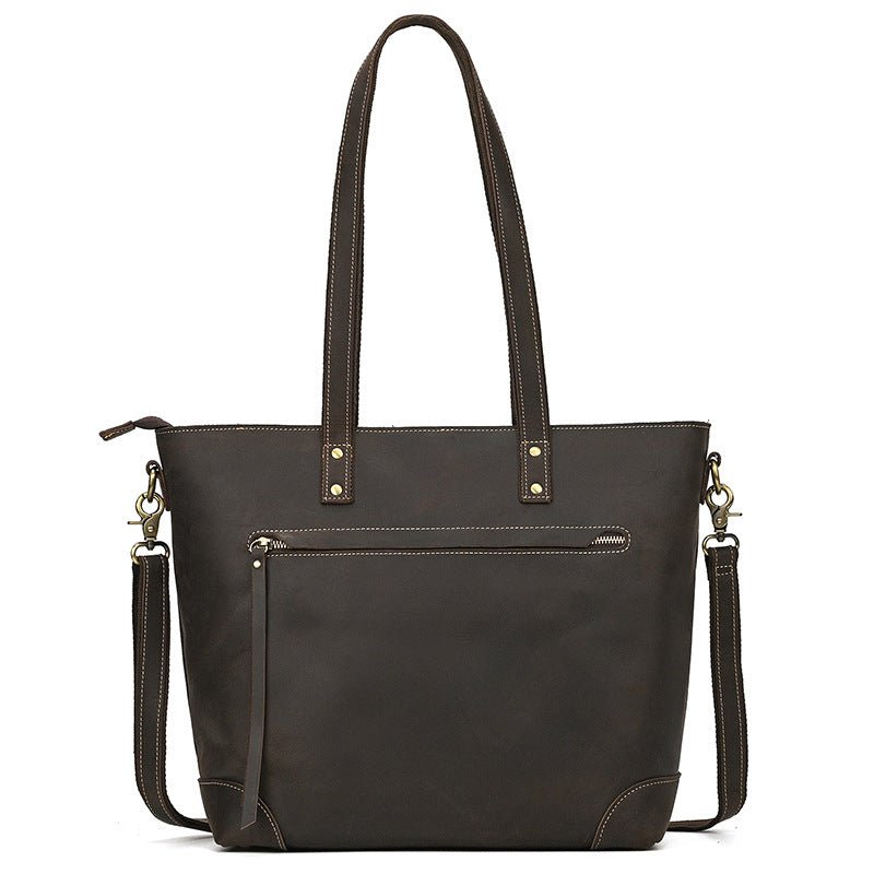 Sac Cabas en Cuir Crazy Horse Grande Capacité – Élégance et Praticité au Quotidien - IVOIRART.COM