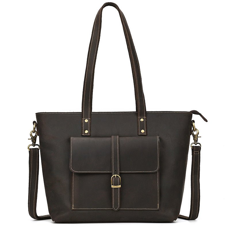 Sac Cabas en Cuir Crazy Horse Grande Capacité – Élégance et Praticité au Quotidien - IVOIRART.COM