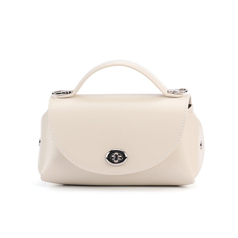 Sac cabas et bandoulière en cuir véritable style rétro élégant, beige/noir/rouge - IVOIRART.COM