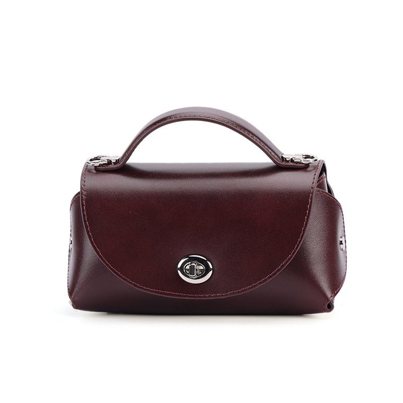 Sac cabas et bandoulière en cuir véritable style rétro élégant, beige/noir/rouge - IVOIRART.COM