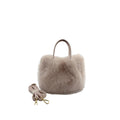 Sac cabas fausse fourrure style renard pour femme 23x16x15cm camel noir abricots - IVOIRART.COM