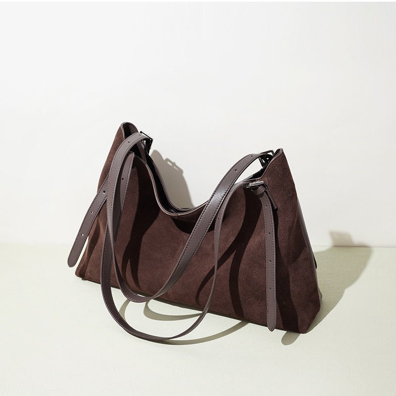 Sac Cabas Femme Grand Volume Effet Daim Suédé Élégant pour Usage Quotidien - IVOIRART.COM