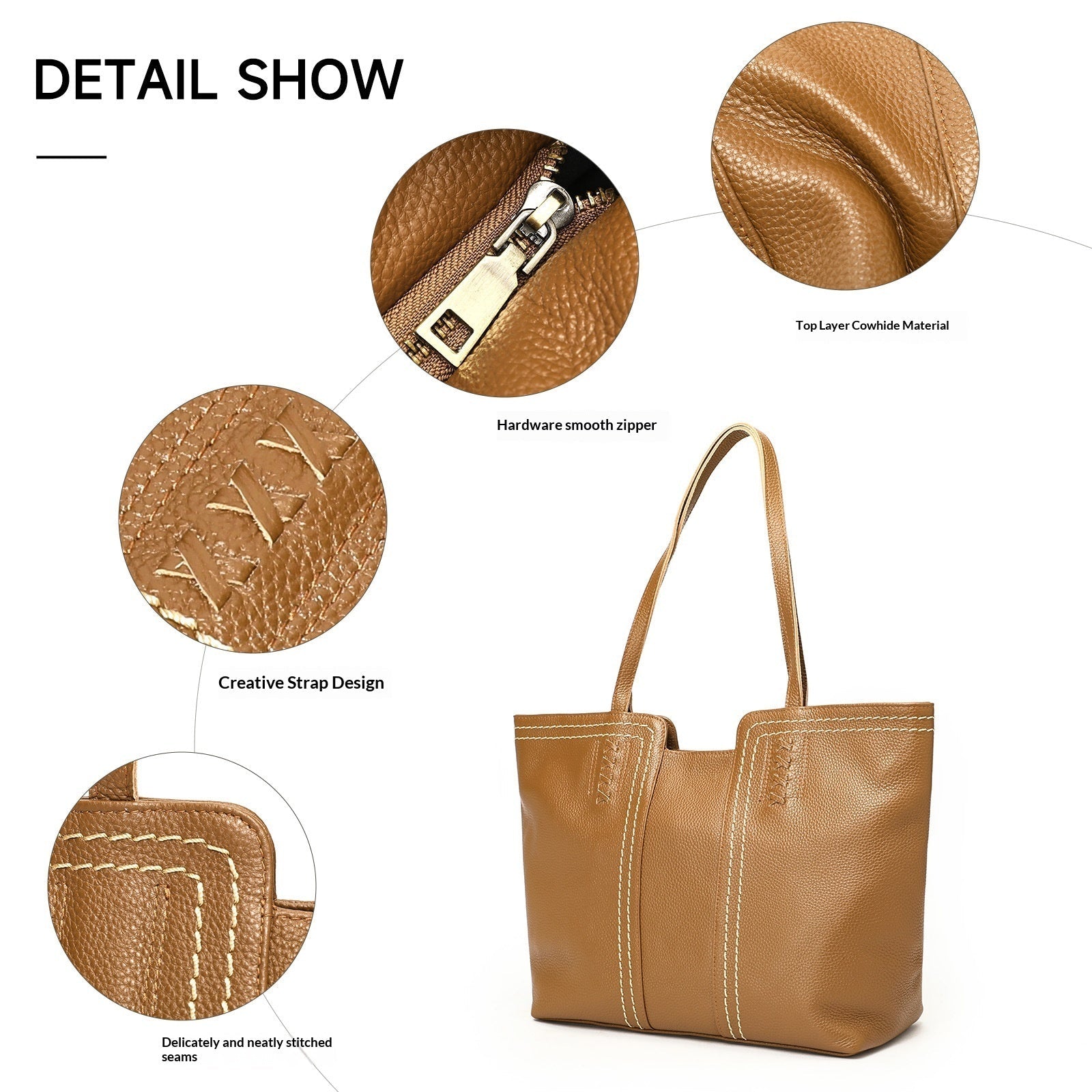 Sac Cabas Sophistiqué en Cuir de Vache Souple - Élégance et Praticité - IVOIRART.COM
