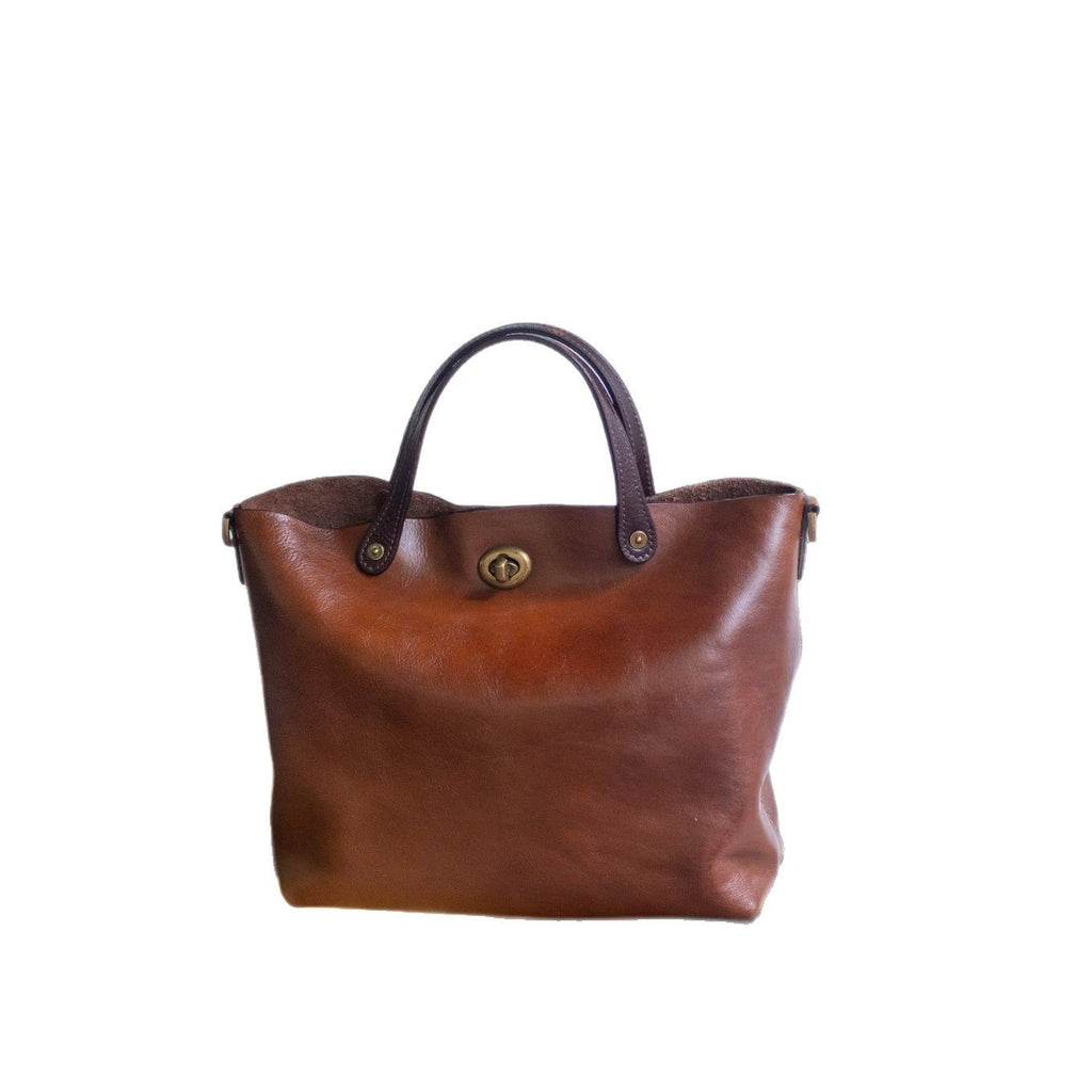 Sac cabas vintage cuir pleine fleur, forme coussin, bandoulière simple noir chic - IVOIRART.COM