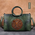 Sac carré petit élégant au style national artistique rétro embossé contrasté - IVOIRART.COM