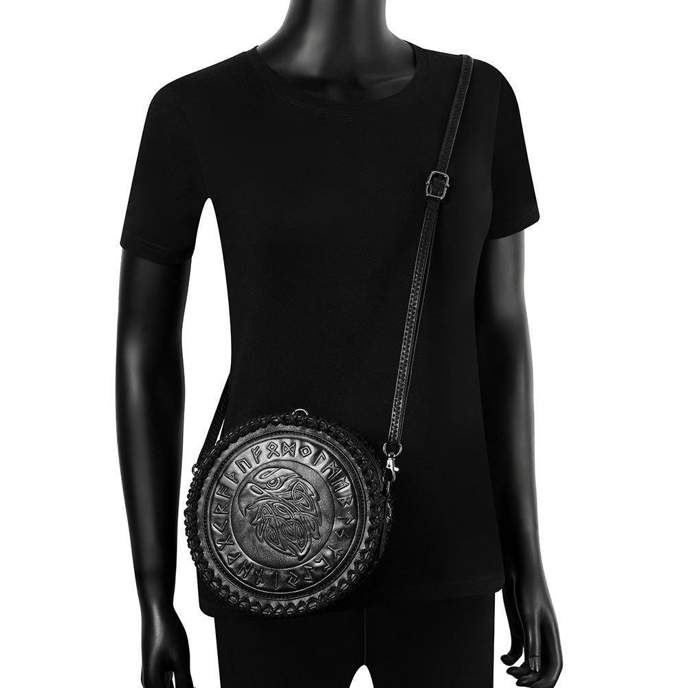 Sac ceinture viking avec bourse tissée, motif chevalier rétro embossé - IVOIRART.COM