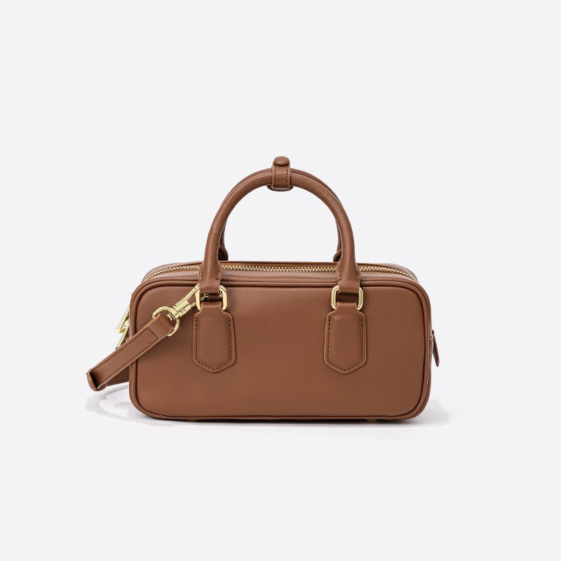 Sac cuir véritable peau de vache Niche-design, carré horizontal, élégant compact - IVOIRART.COM